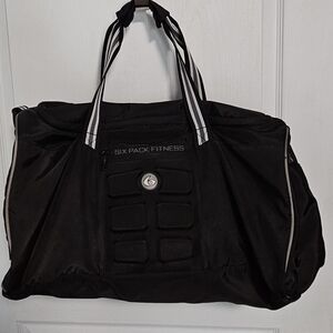 Six Pack Fitness Merc Duffle Bag Gym Travel Workout Gray Black White